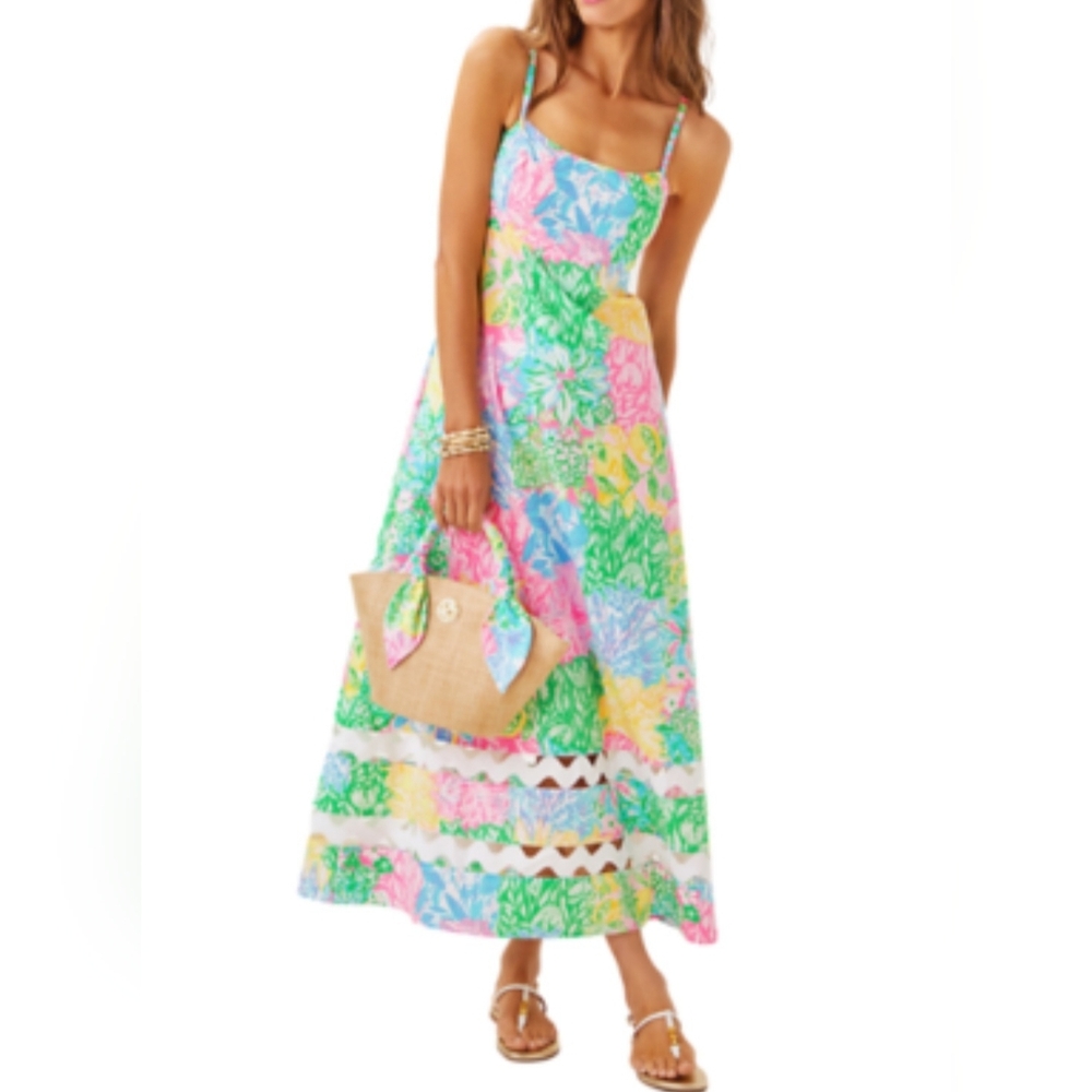 Lilly Pulitzer Haliy Midi Poplin Dress. Retail Price $278